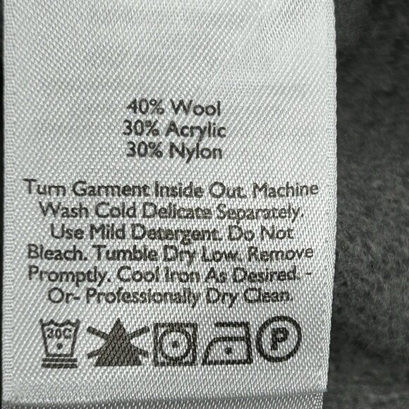 Eddie Bauer Mens Sweater Extra Large Quarter Zip Wool Gray Blue Stripe 1/4 Zip - Picture 6 of 13